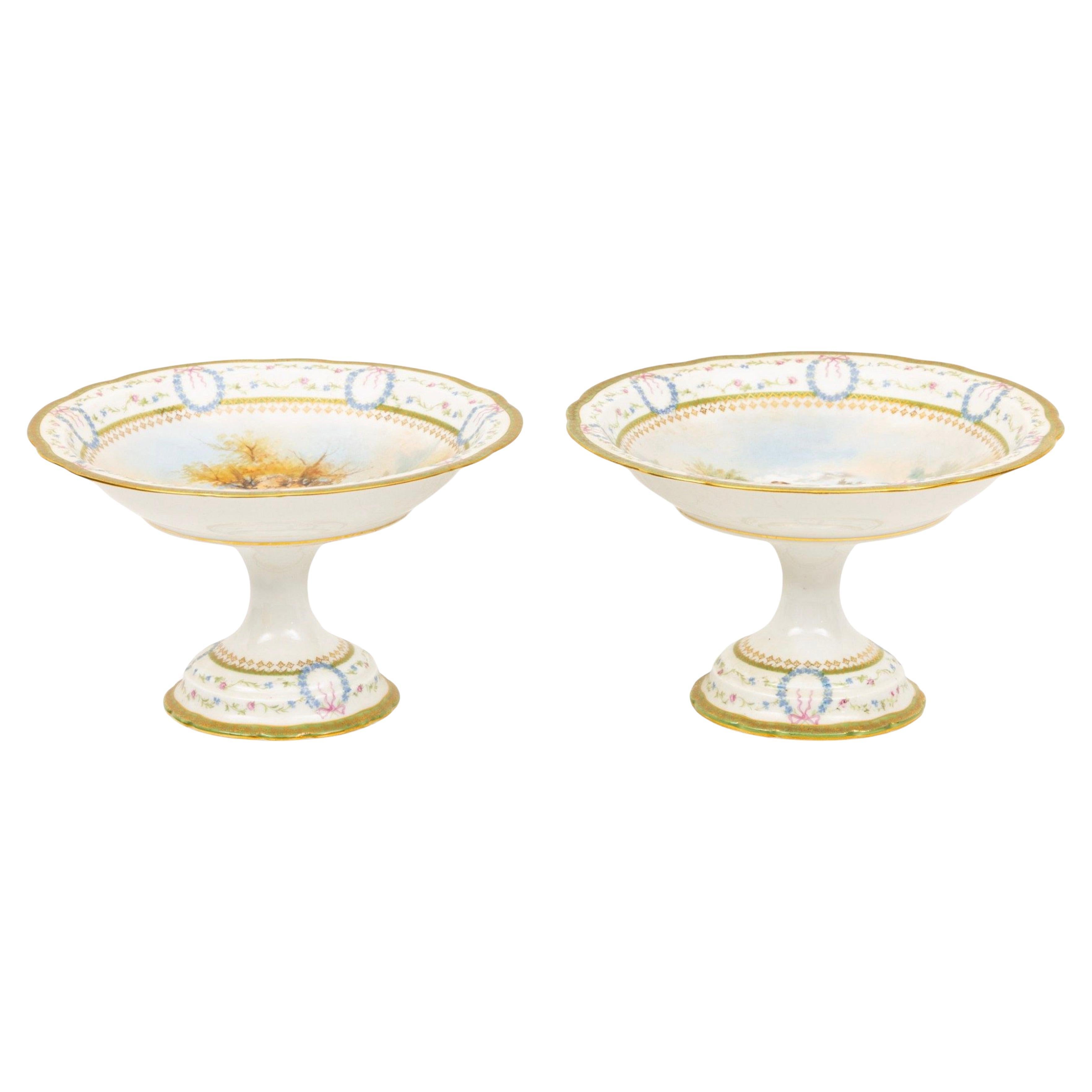 Mid-20th Century Sèvres Porcelain Compotes by Salvador Rosa, France, circa 1950