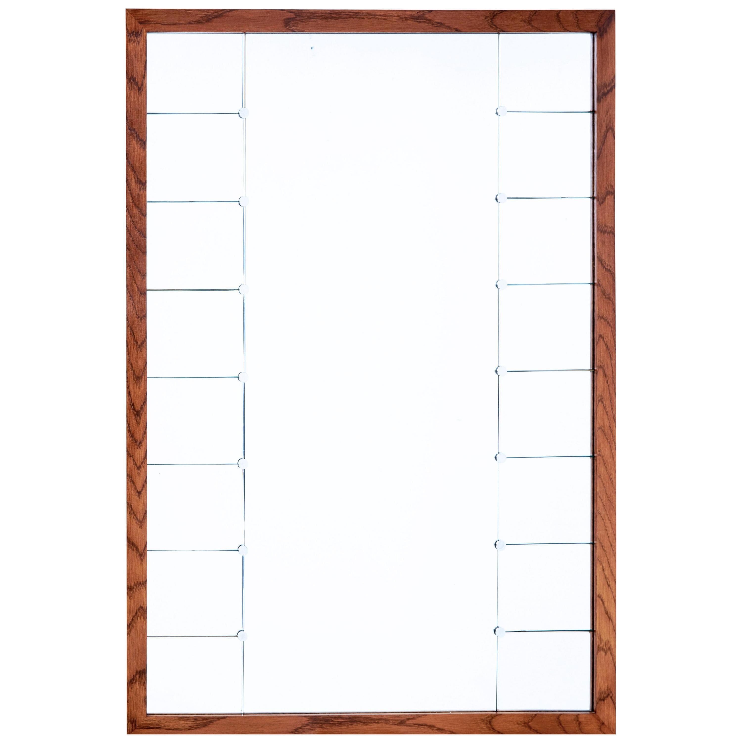 Mid-20th Century Shaped Scandinavian Teak Wall Mirror