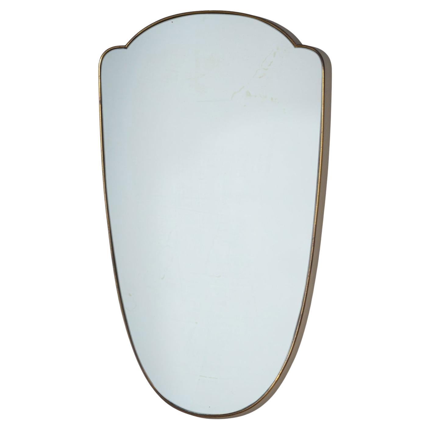Mid-20th Century Shield-Shaped Wall Mirror, Italy