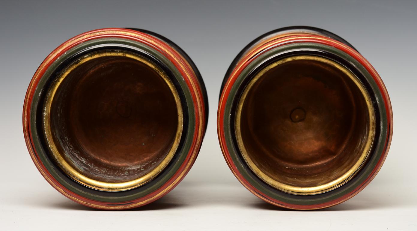 Mid-20th Century, Showa, A Pair of Japanese Keyaki Lacquered Pots (Hibachi) 6