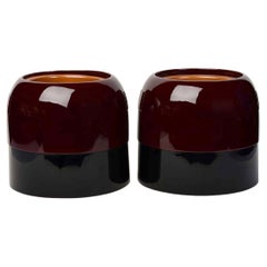 Mid-20th Century, Showa, a Pair of Japanese Lacquered Pots 'Hibachi'