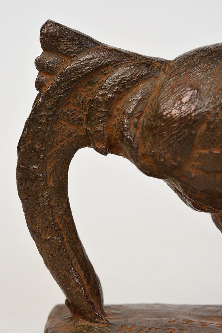 Mid-20th Century, Showa, Japanese Bronze Animal Rooster with Artist Sign For Sale 6