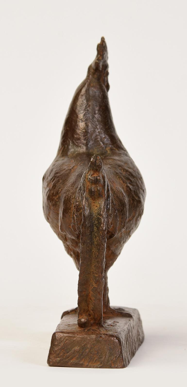 Mid-20th Century, Showa, Japanese Bronze Animal Rooster with Artist Sign For Sale 2