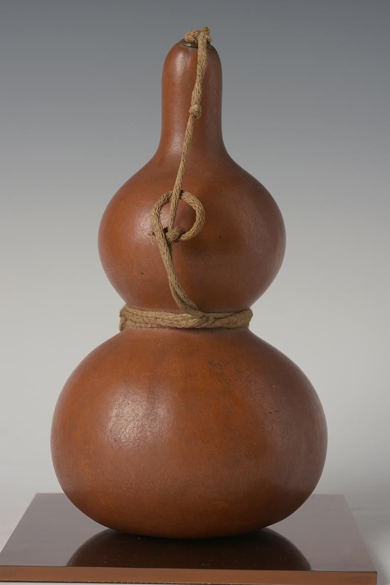 Mitte des 20. Jahrhunderts, Showa, japanische Kürbissage-Sahneflasche (Obstholz) im Angebot