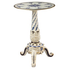 Mid-20th Century - Side Table - Porcelain - Cobalt Blue and Gilded Decoration Mid-20th Century - Side Table - Porcelain - Cobalt Blue and Gilded Decoration