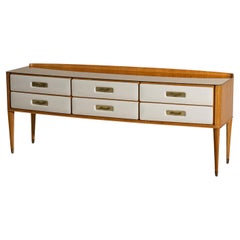 Mid-20th Century Sideboard with Parchment Front, Italy