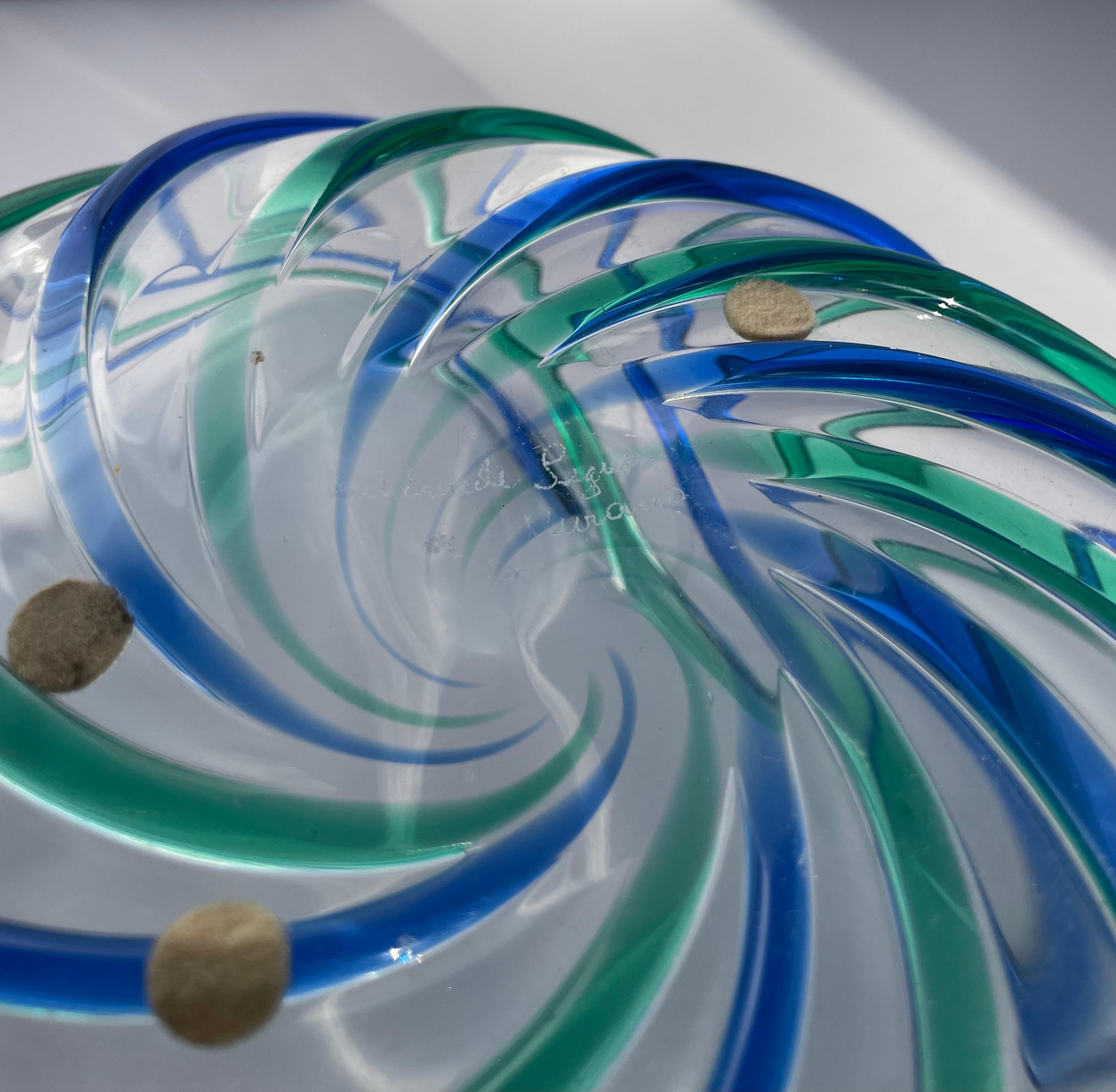 Metà del XX secolo firmato Archimide Seguso  Ciotola in vetro artistico di Murano in vendita 7