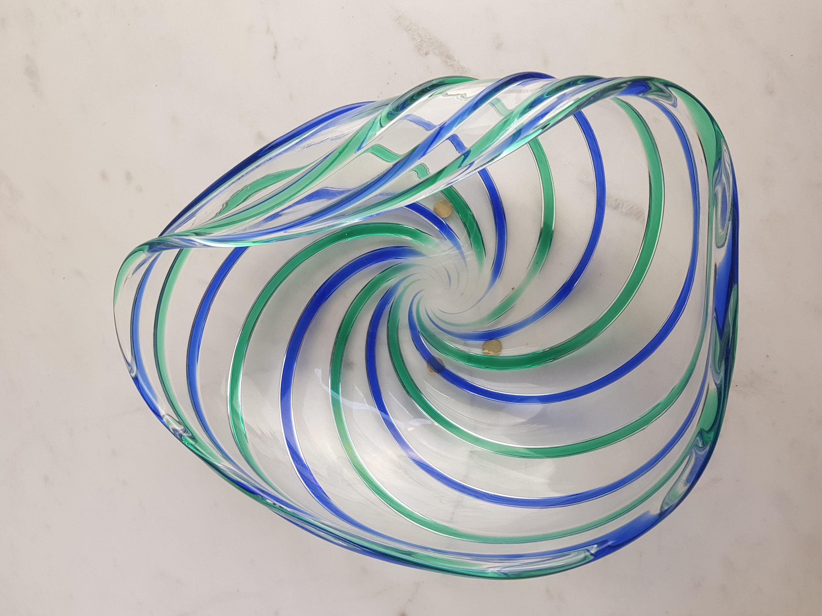 Vetro Metà del XX secolo firmato Archimide Seguso  Ciotola in vetro artistico di Murano in vendita