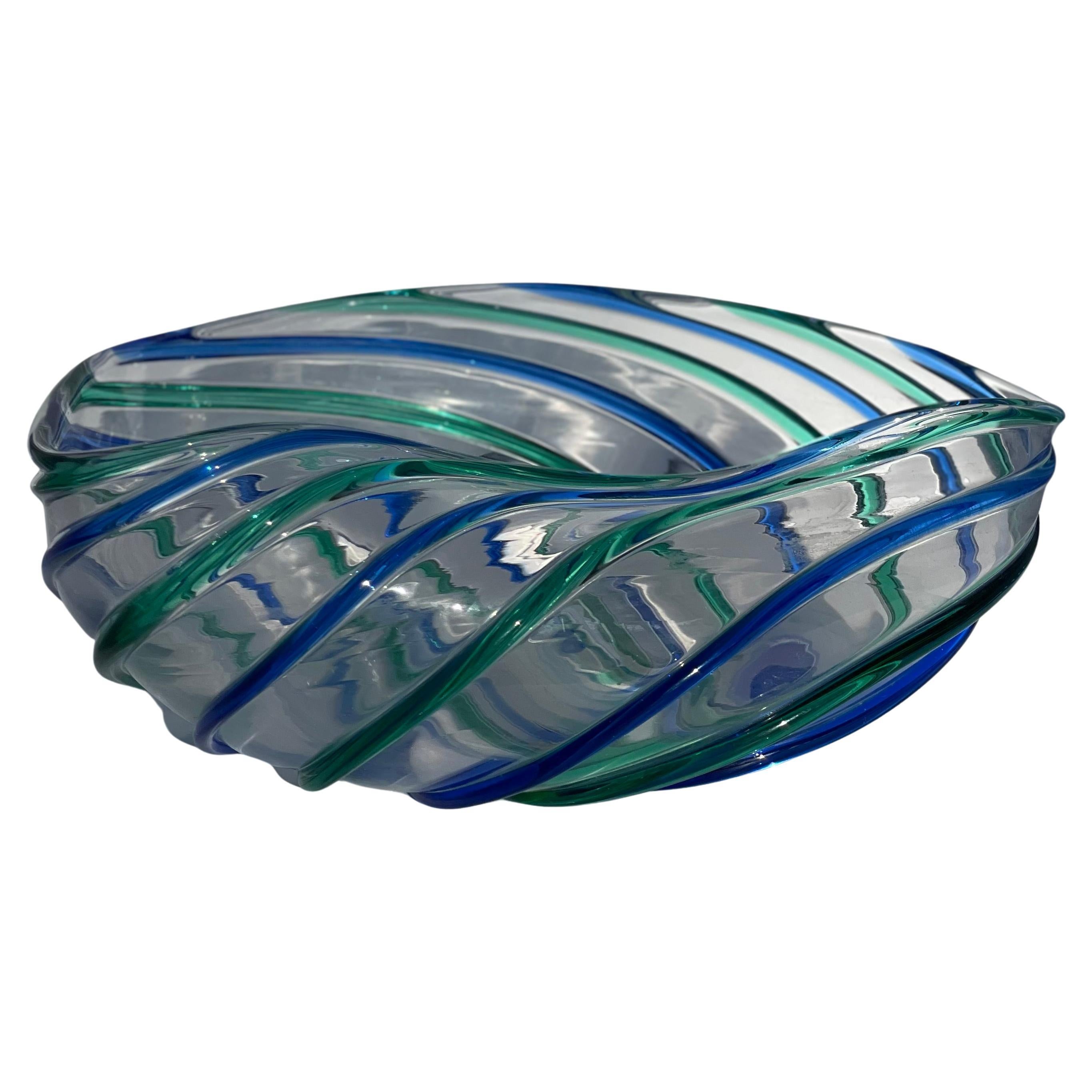 Mid 20th Century Signed Archimide Seguso  Murano Venetian Art Glass Bowl