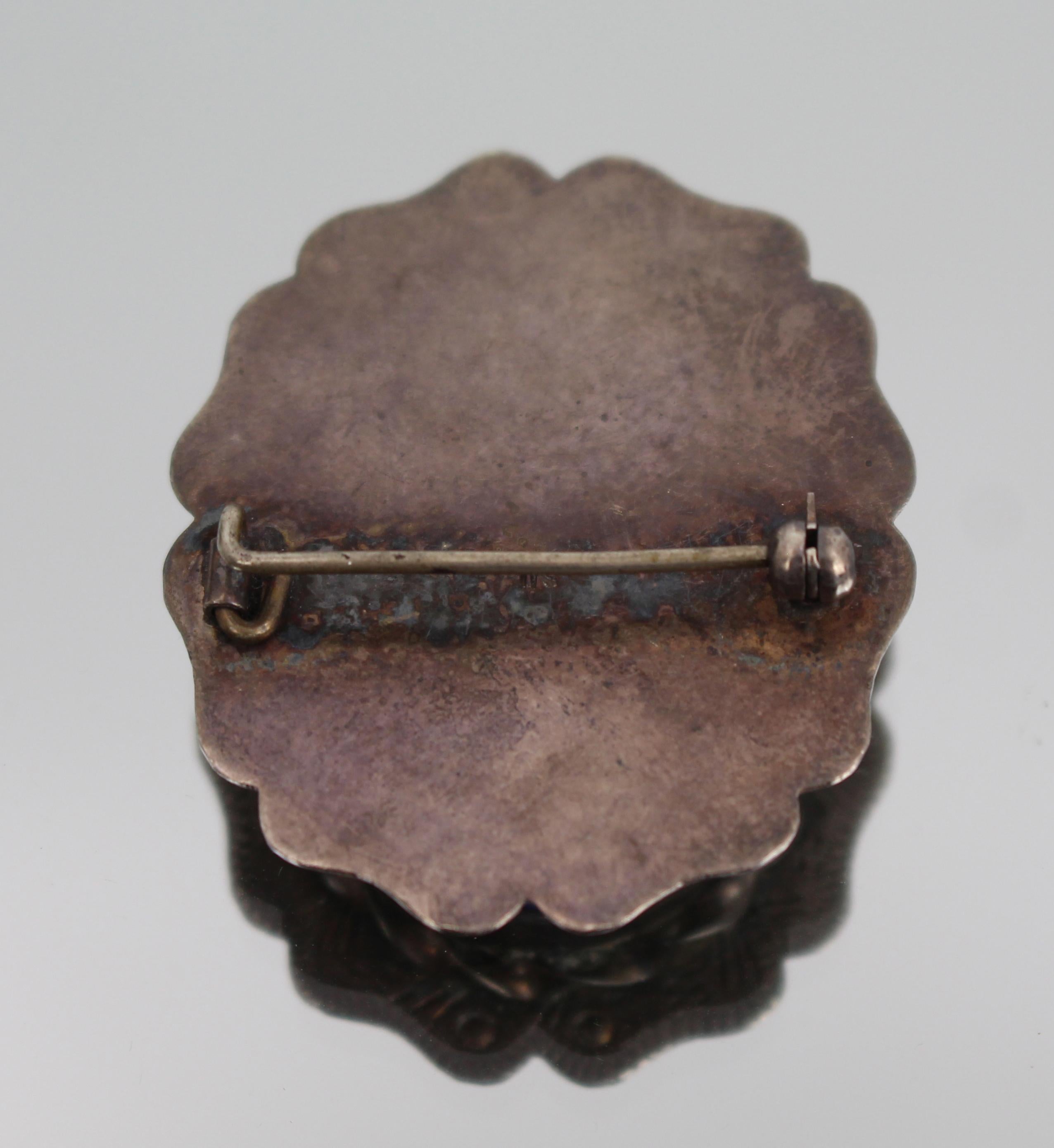 Mid 20th Century Silver and Abalone Brooch For Sale 1