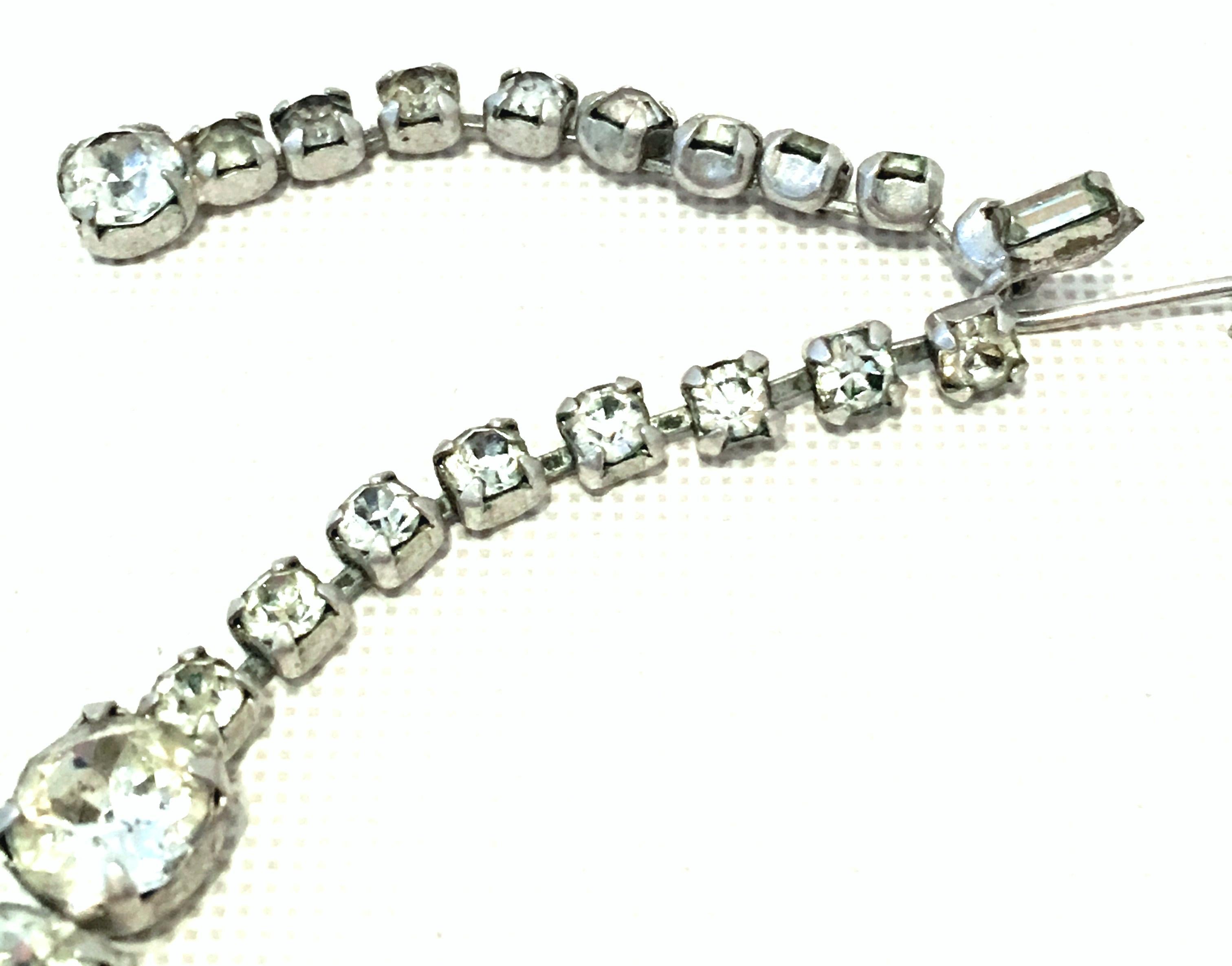 Mid-20th Century Silver & Austrian Crystal Choker Style Necklace 4
