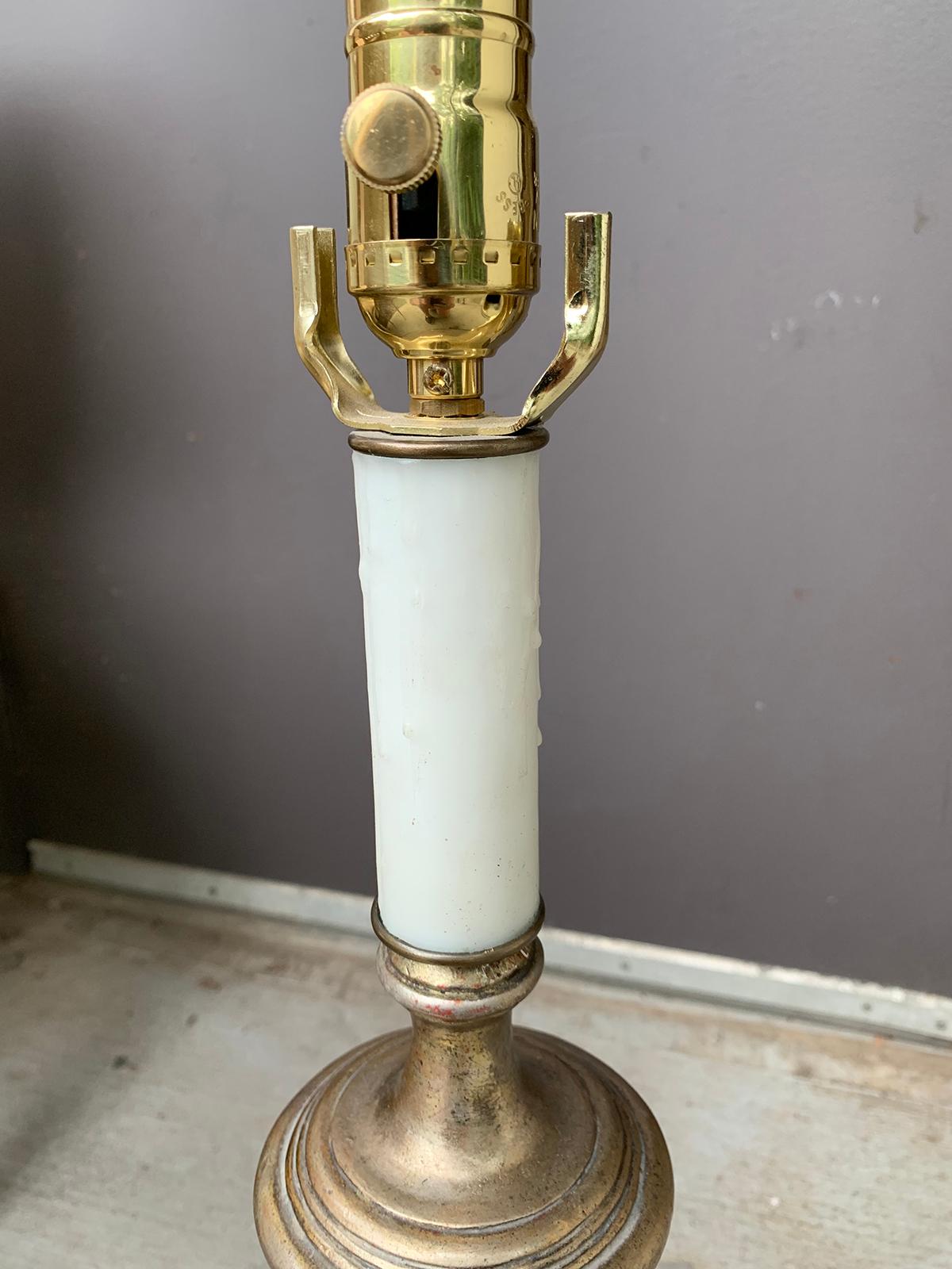 Mid-20th Century Silver Gilt Urn Lamp on Octagonal Custom Base For Sale 2