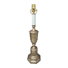 Mid-20th Century Silver Gilt Urn Lamp on Octagonal Custom Base