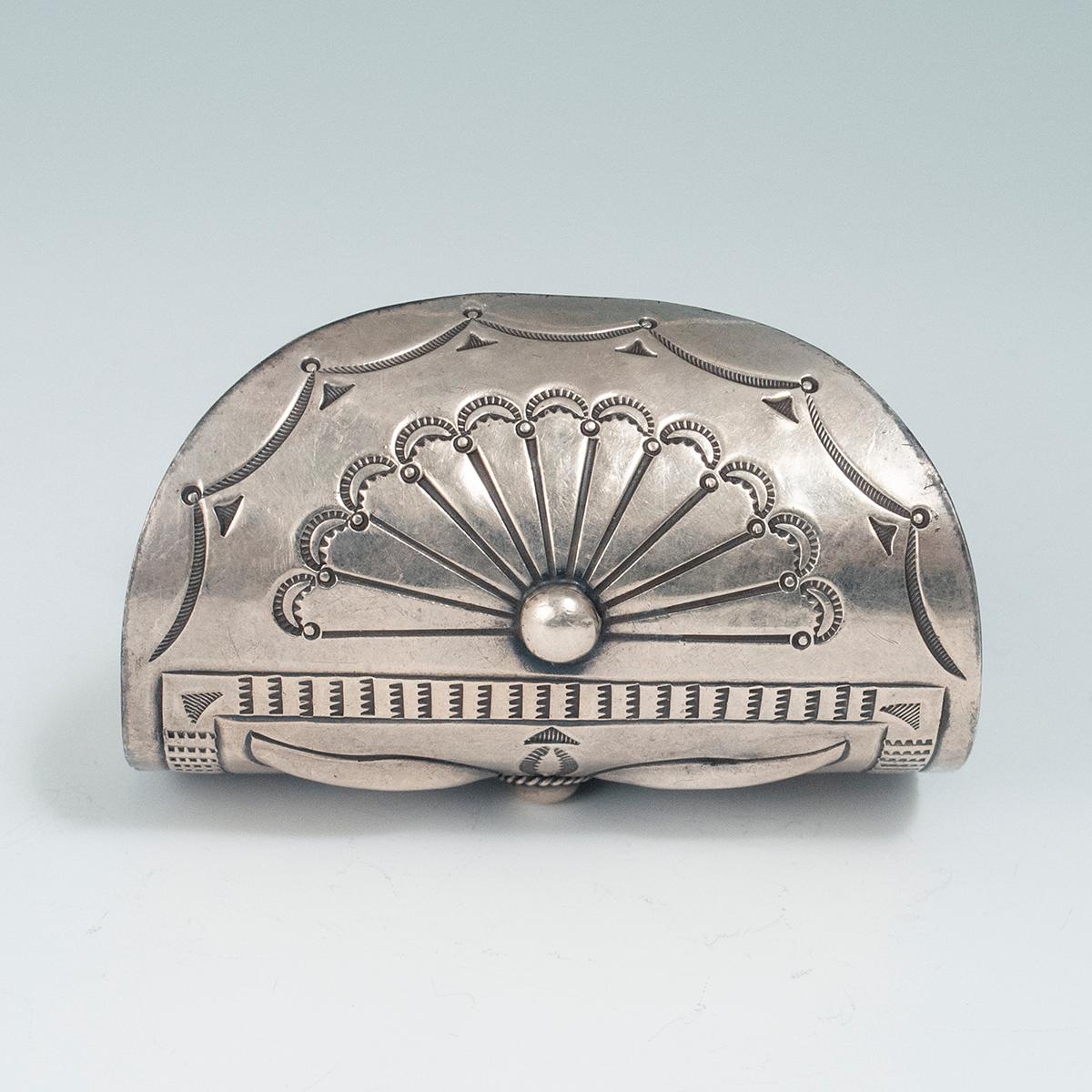 American Mid-20th Century Silver Ketoh Bow Guard Cuff by a Navajo Jeweler
