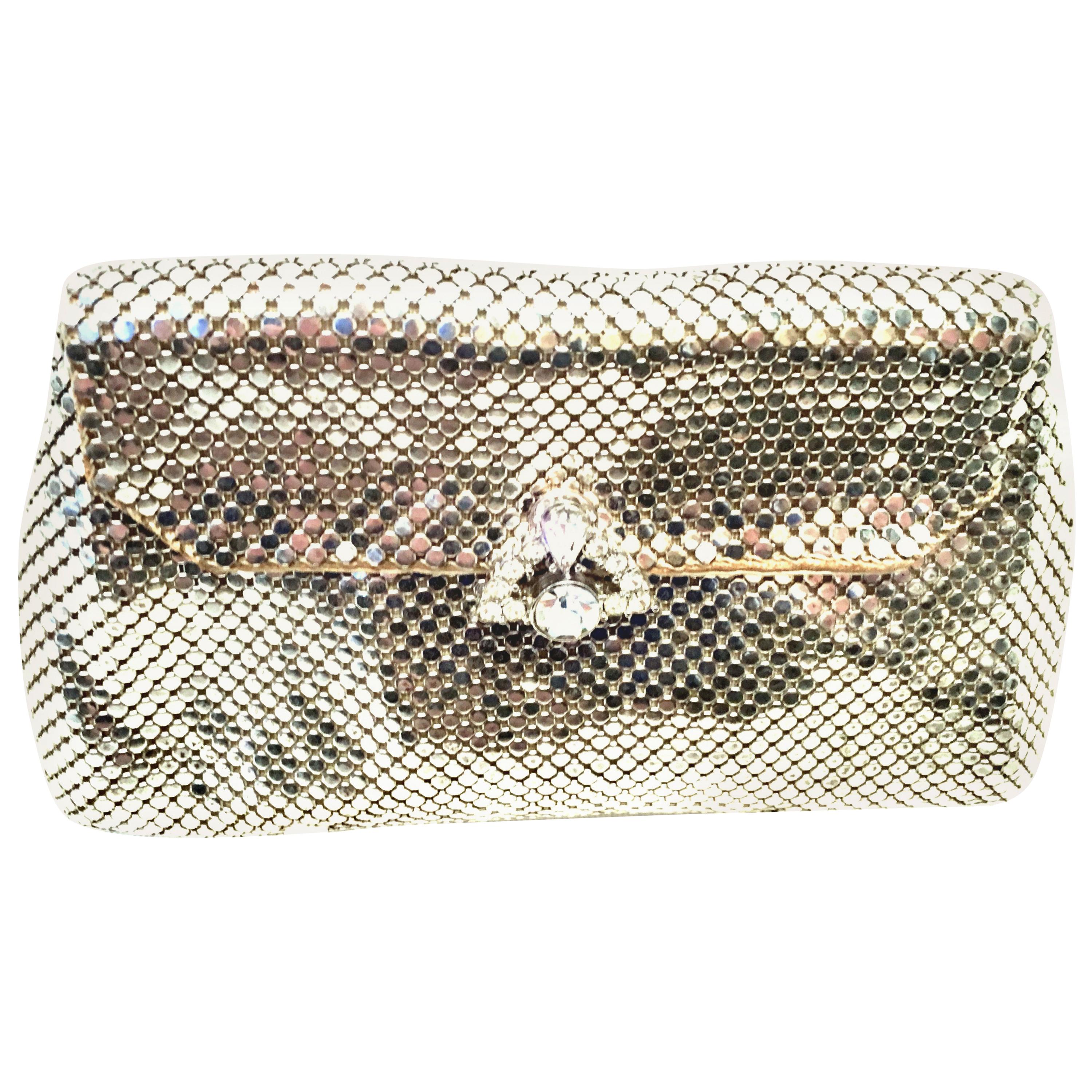 Mid-20th Century Silver Mesh & Austrian Crystal Evening Bag By, Whiting & Davis