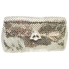 Vintage Mid-20th Century Silver Mesh & Austrian Crystal Evening Bag By, Whiting & Davis