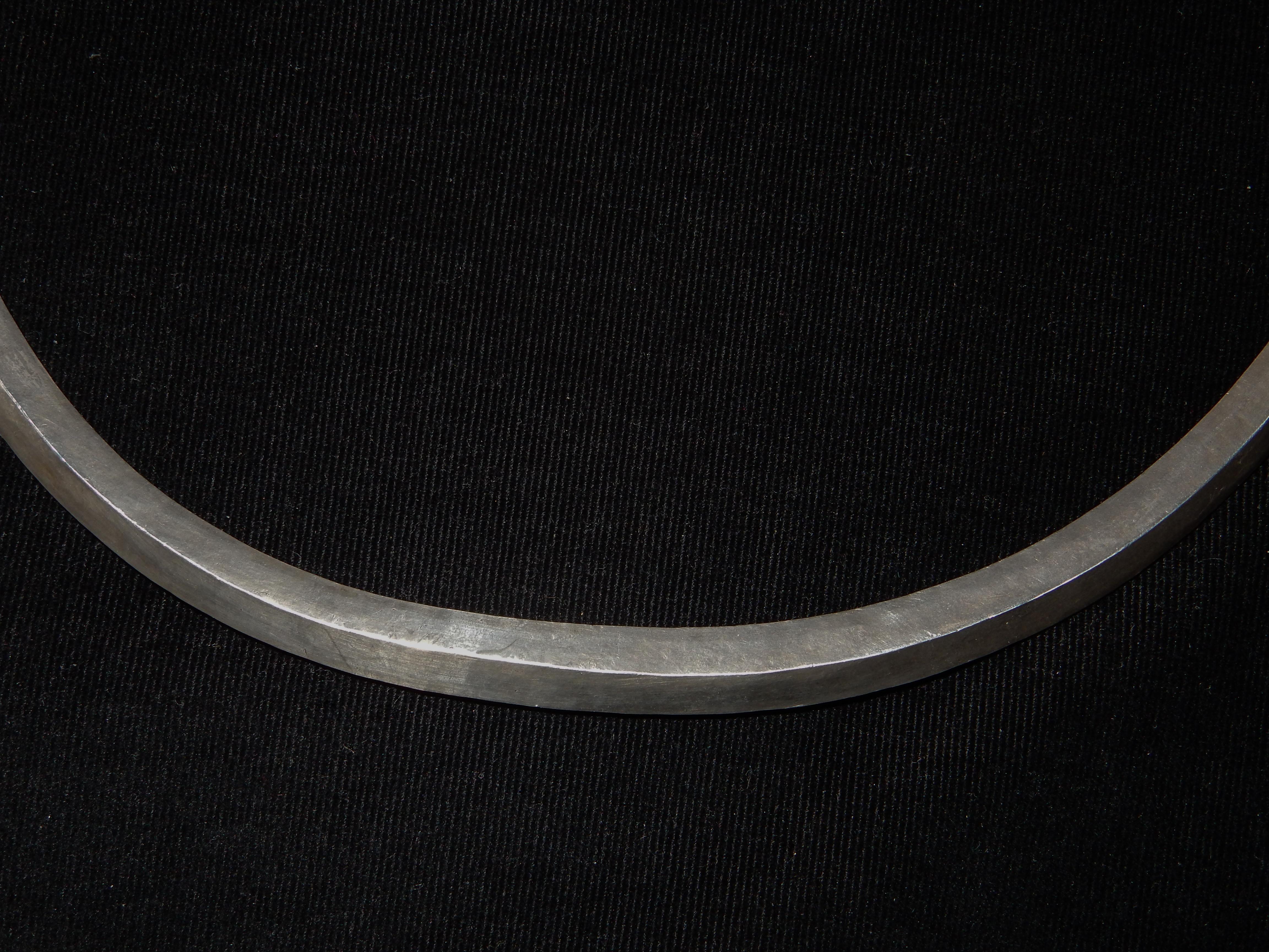 Tribal Mid-20th Century Silver Neck-Ring, Yao or Hmong Ethnic Group of Southeast Asia