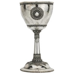 Vintage Mid-20th Century Silver Passover Goblet by Bezalel School Jerusalem