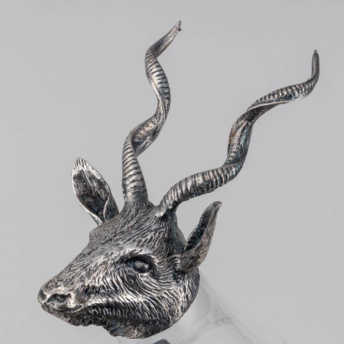 Mid 20th Century Silver Plate Boar Head & Glass Jug With Cups By Valenti c.1970 8