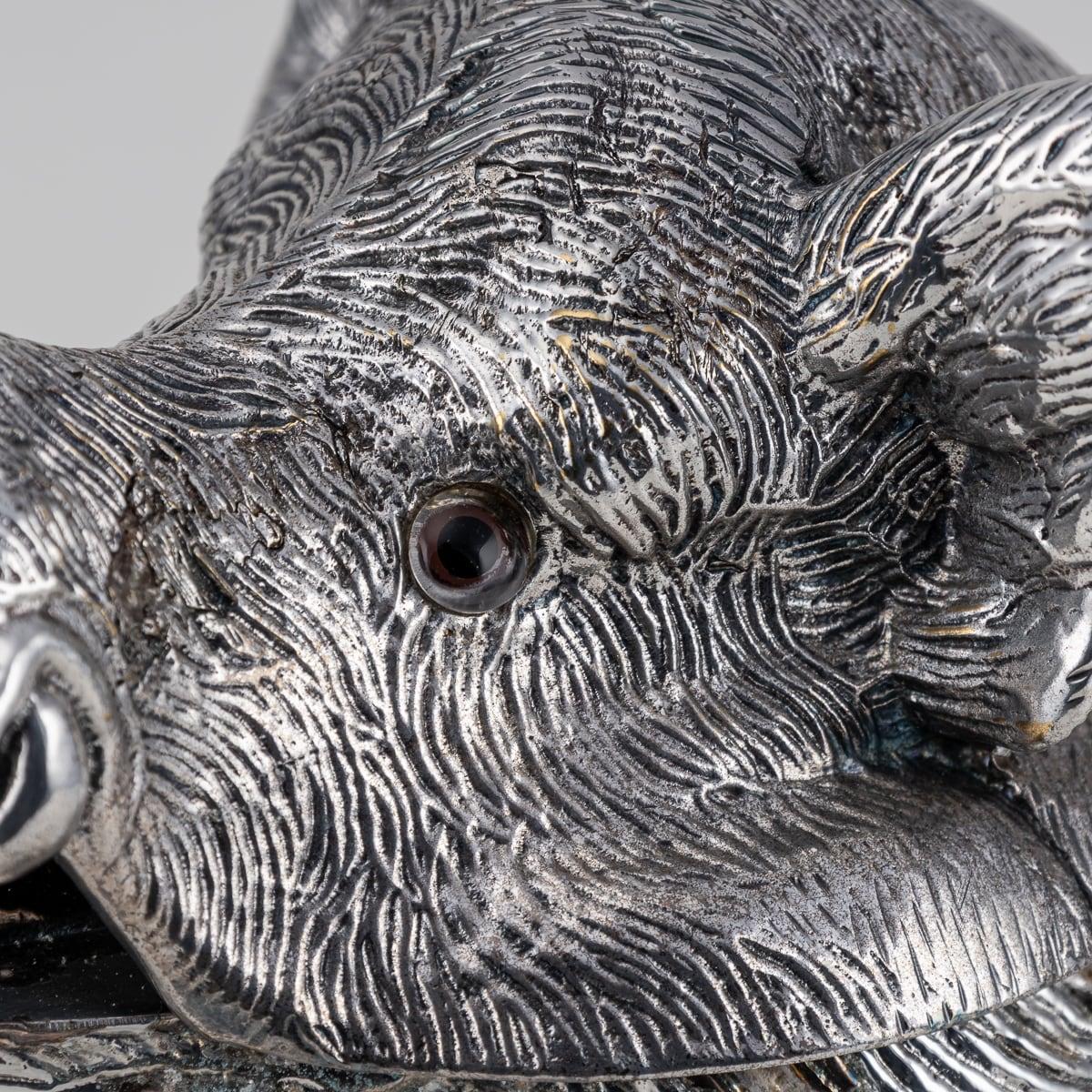 Mid 20th Century Silver Plate Boar Head & Glass Jug With Cups By Valenti c.1970 9