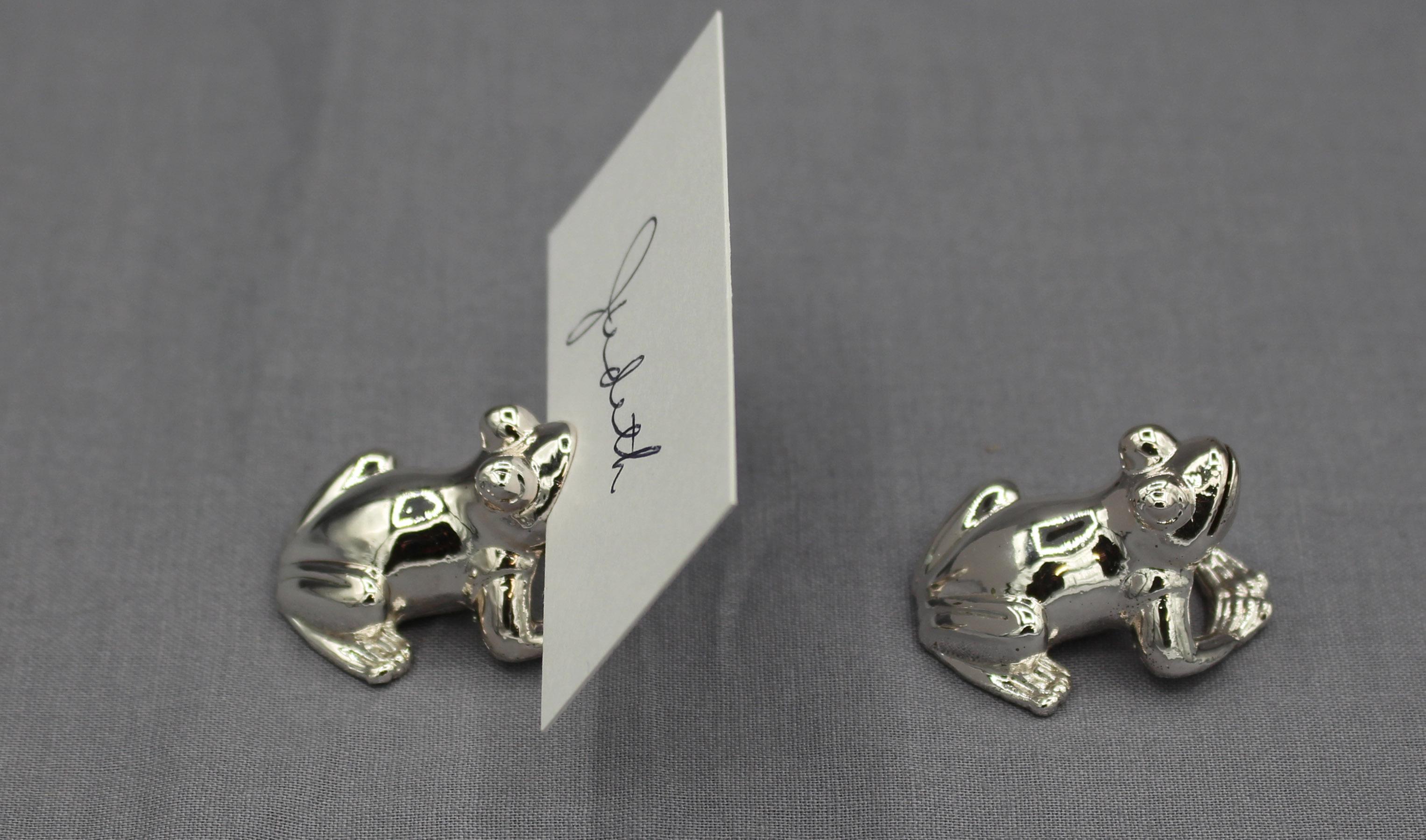 Mid 20th Century Silver Plated Frog Place Card Holders Set of 12 3