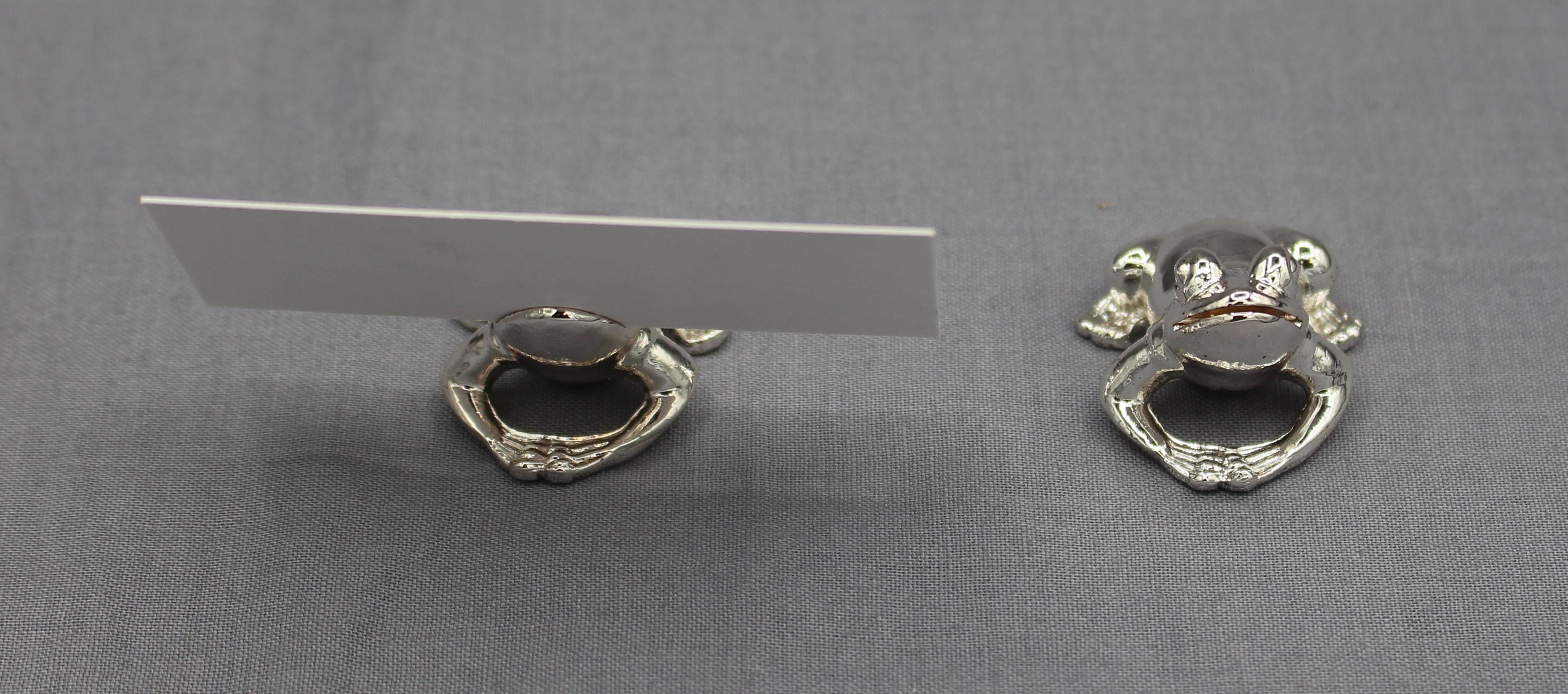 Mid 20th Century Silver Plated Frog Place Card Holders Set of 12 4