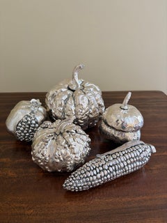 Mid-20th Century Silver Plated Fruit, Set of 5