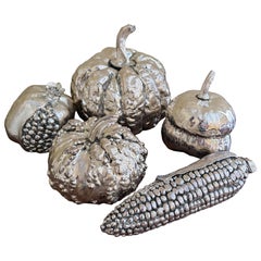 Mid-20th Century Silver Plated Fruit, Set of 5