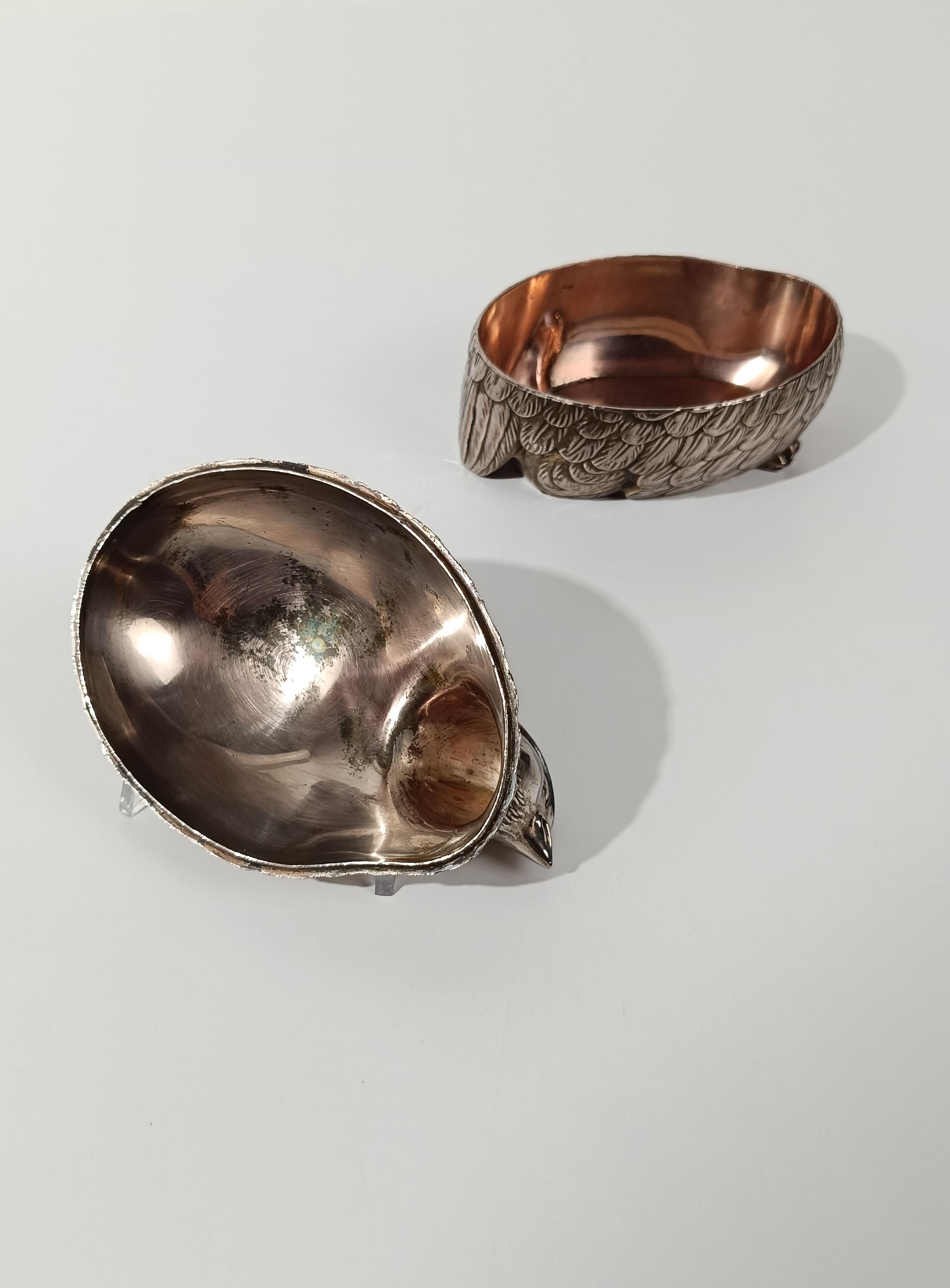 Versilberte Wachtelschachtel aus der Mitte des 20. Jahrhunderts im Stil von Mauro Manetti im Angebot 11