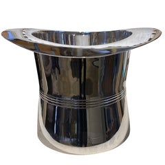 Retro Mid-20th Century Silver Top Hat Champagne Bucket or Wine Cooler