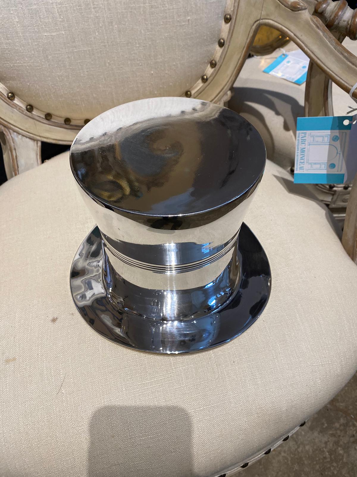 Mid-20th Century Silver Top Hat Champagne Bucket or Wine Cooler For Sale 8