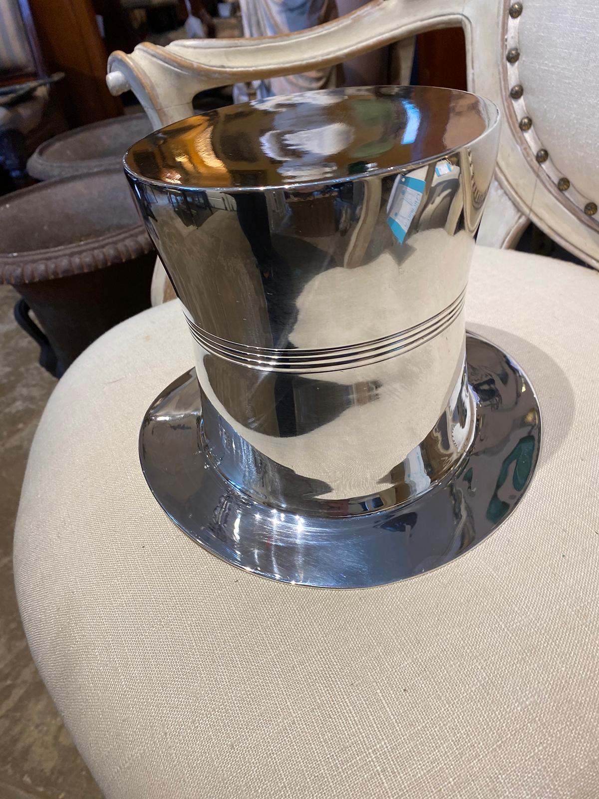 Mid-20th Century Silver Top Hat Champagne Bucket or Wine Cooler For Sale 10