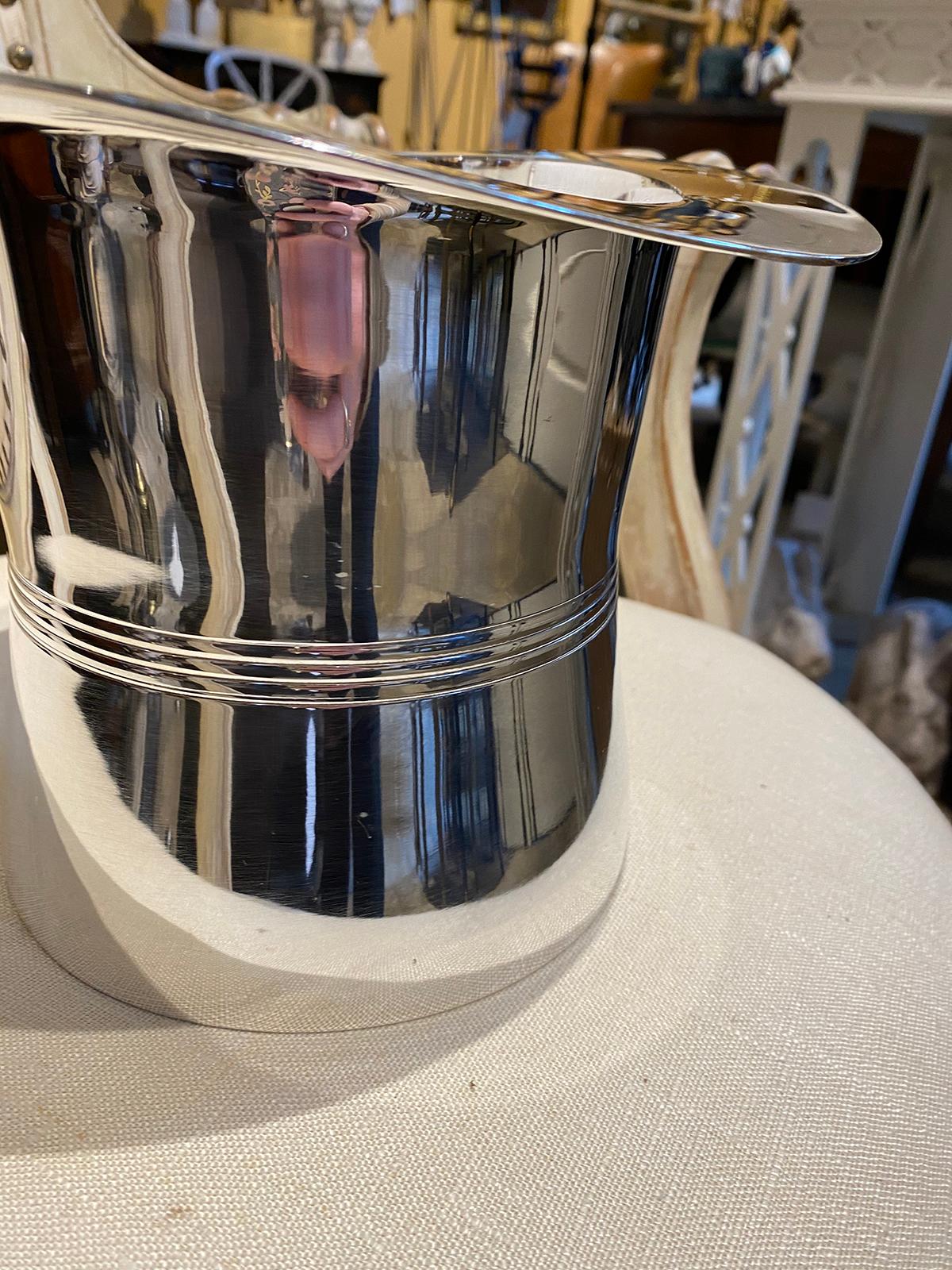 Mid-20th Century Silver Top Hat Champagne Bucket or Wine Cooler For Sale 4