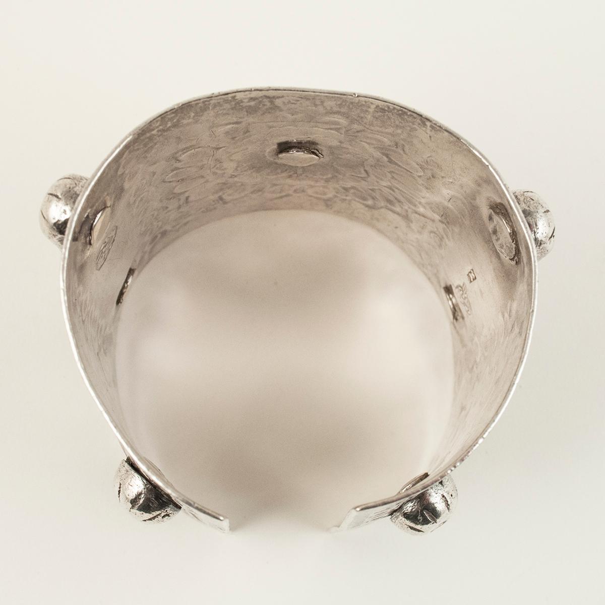 Mid-20th Century Silver Tribal Cuff, Berber People, Siwa Oasis, Egypt In Good Condition In Point Richmond, CA