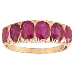 Mid-20th Century Six Stone Burma Ruby Ring c.1940
