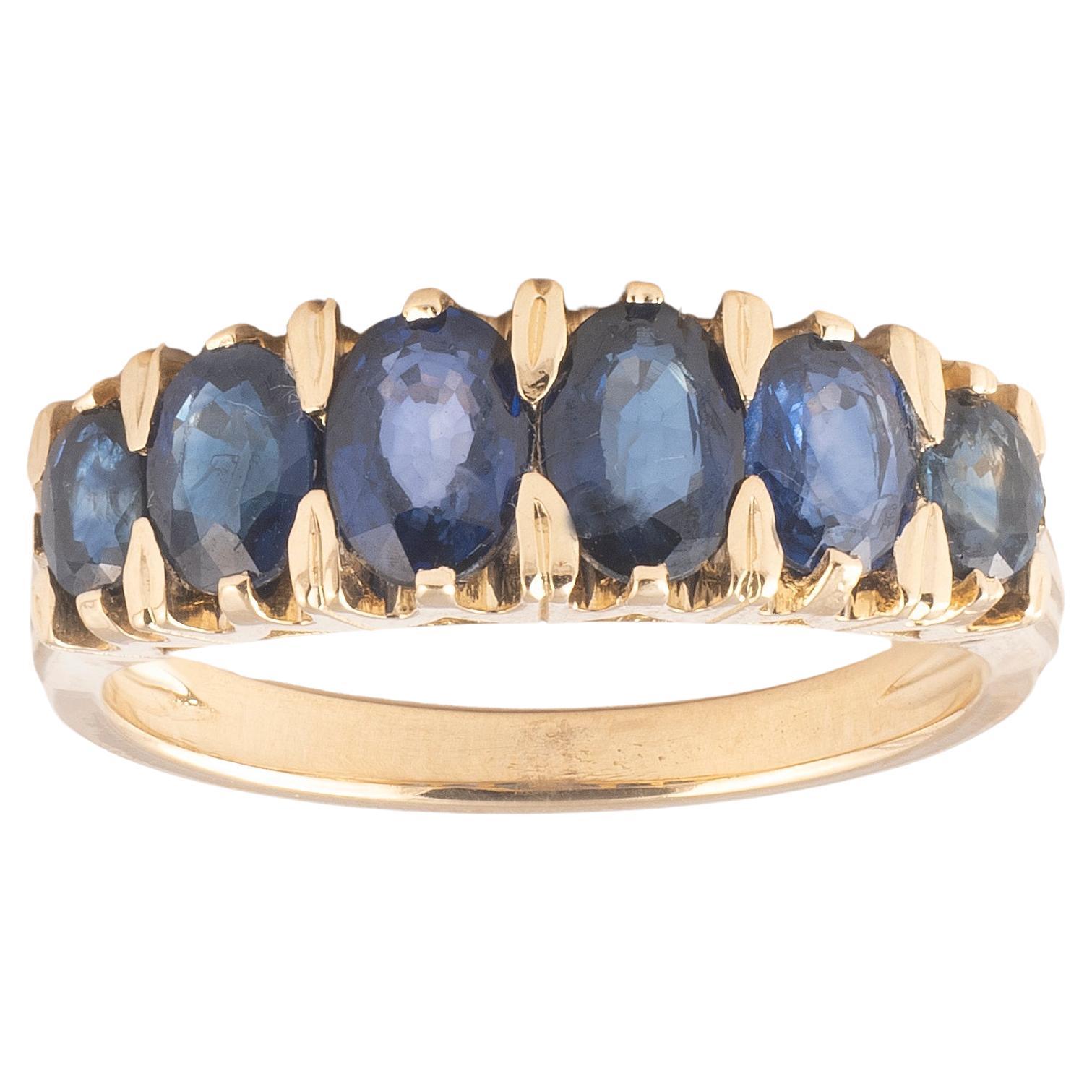 Mid-20th Century Six Stone Sapphire Ring