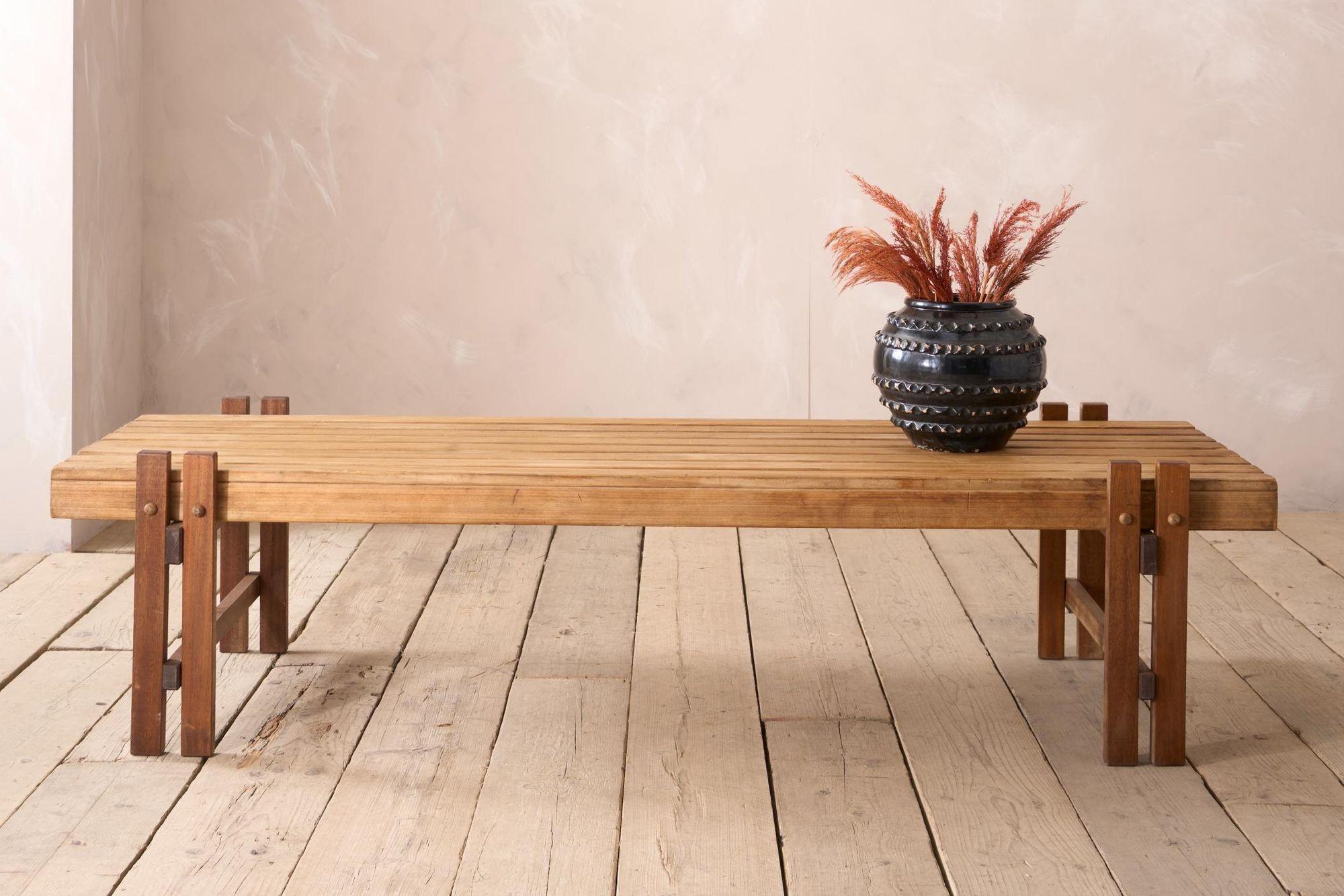 20th Century Mid 20th century slatted coffee table For Sale