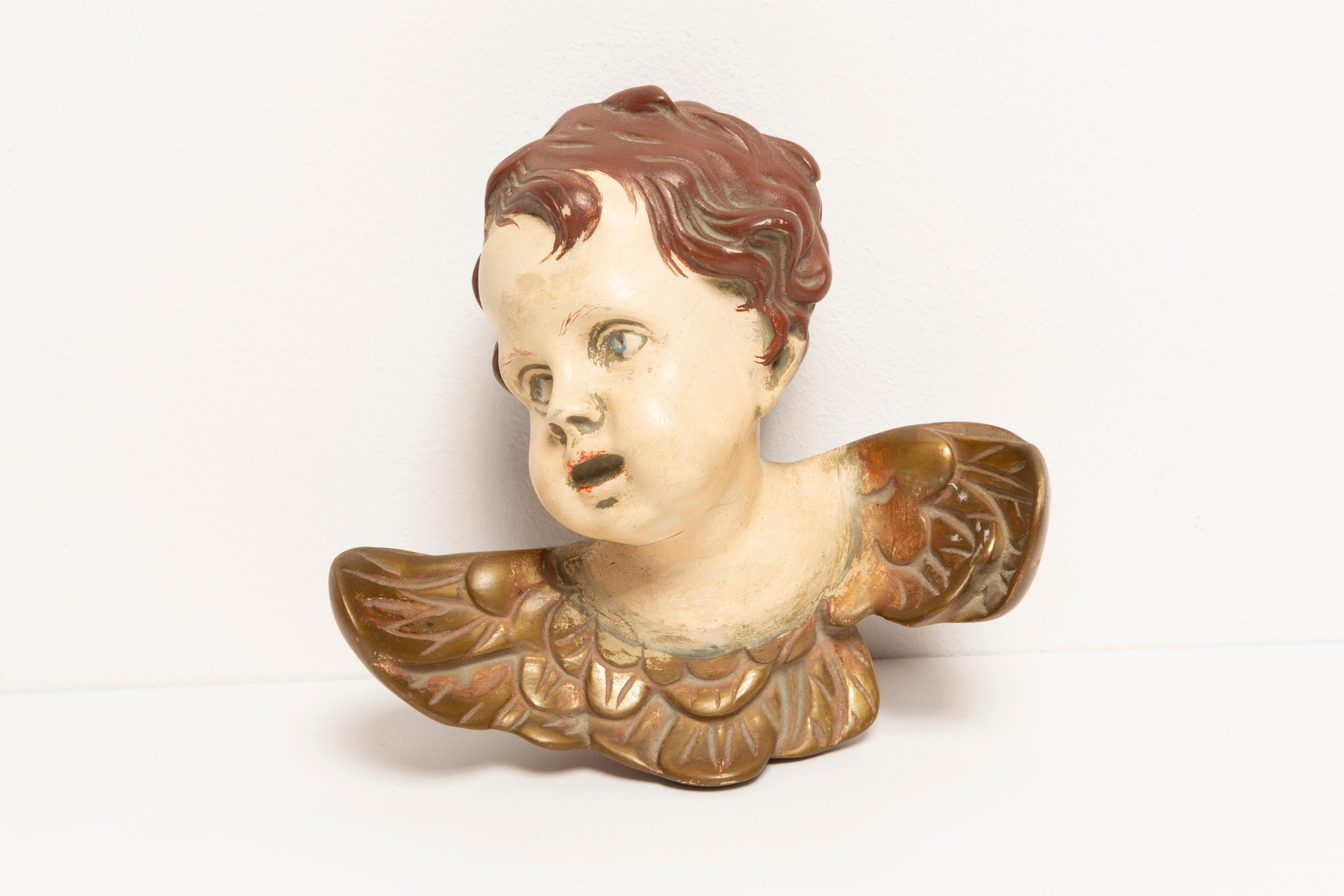 Mid-Century Modern Mid-20th Century Small Angel Gypsum Sculpture, Germany, 1960s For Sale