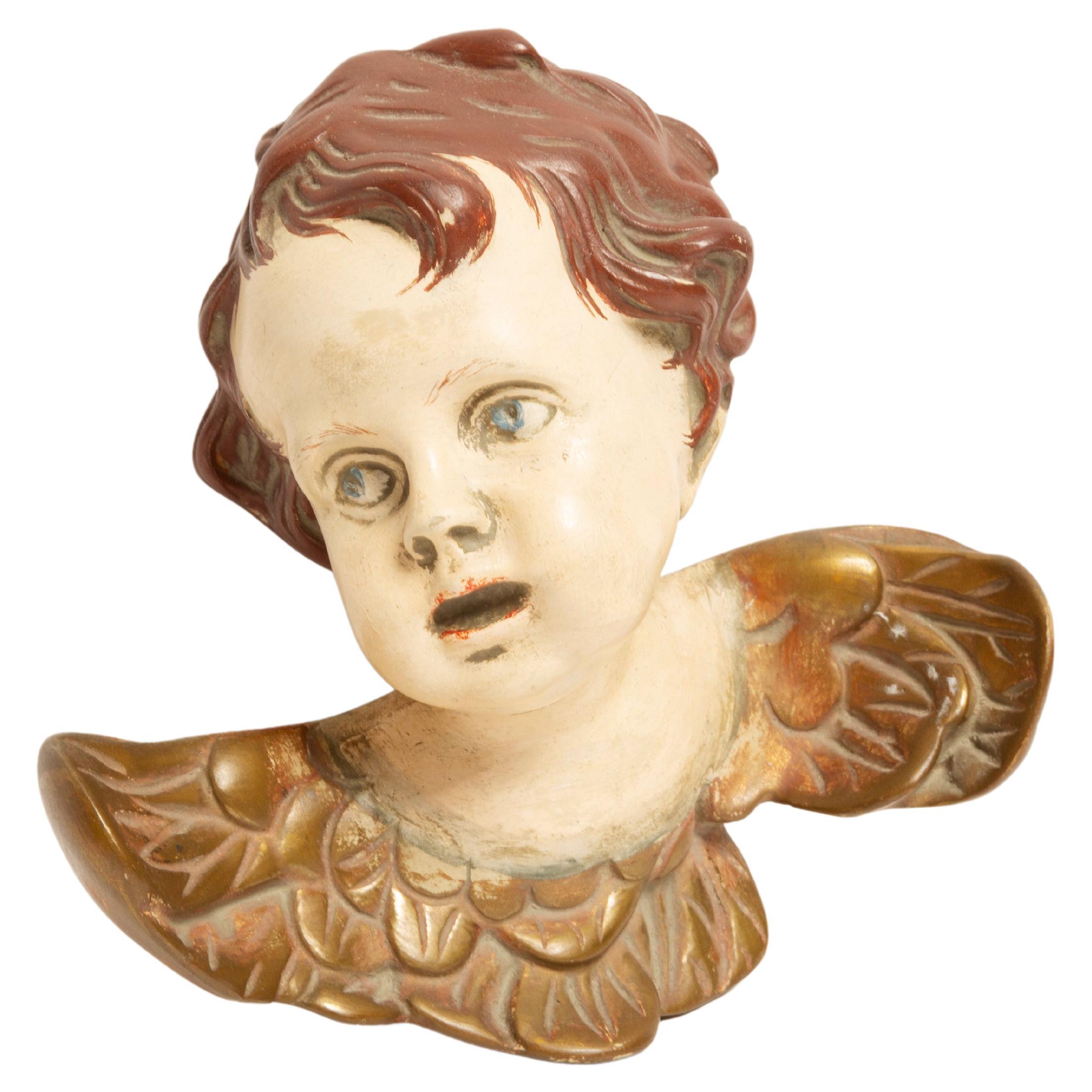Mid-20th Century Small Angel Gypsum Sculpture, Germany, 1960s For Sale