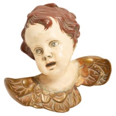 Escultura de yeso de pequeño ángel de mediados del siglo XX, Alemania, años 60