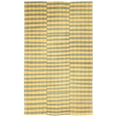 Vintage Mid-20th Century Small Room Size Turkish Flat-Weave Kilim Accent Rug in Yellow