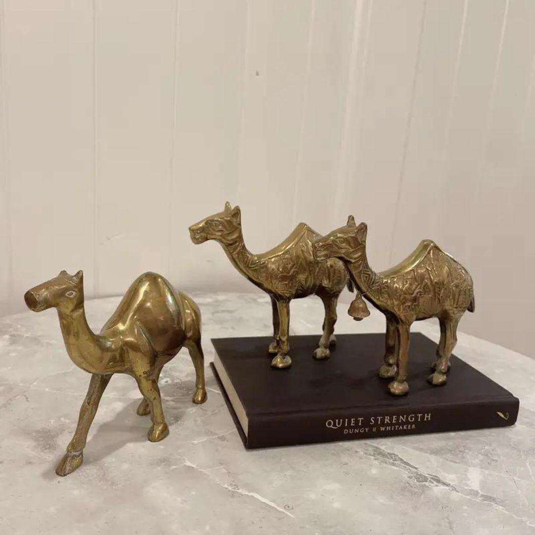 Ottone Cammelli in ottone massiccio della metà del XX secolo - Set di tre pezzi in vendita