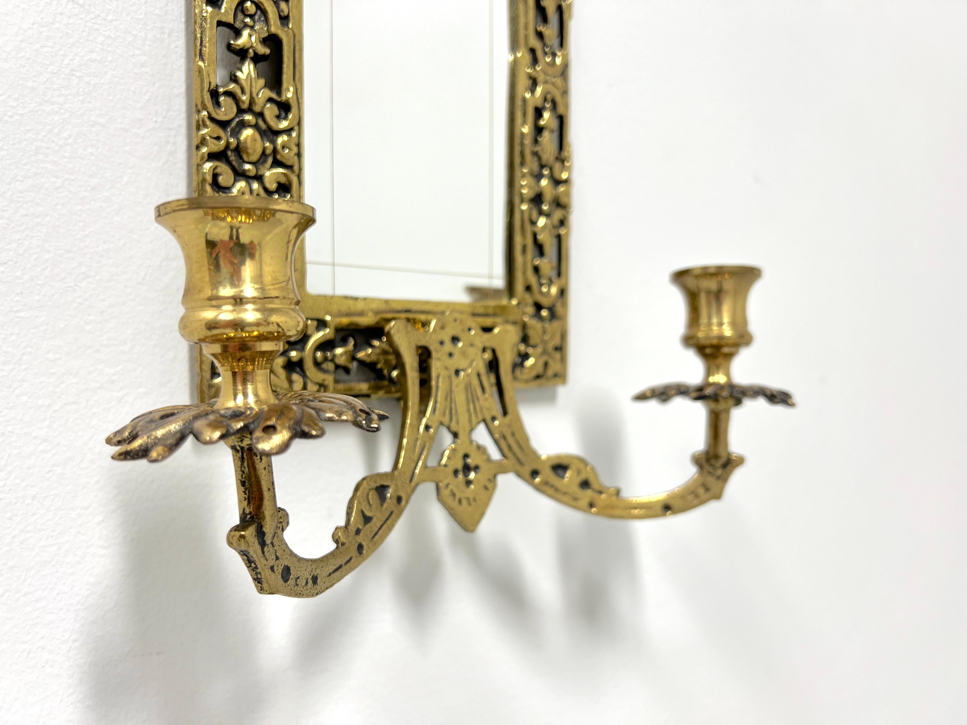 Mid 20th Century Solid Brass French Provincial Dolphin Candle Sconce For Sale 1