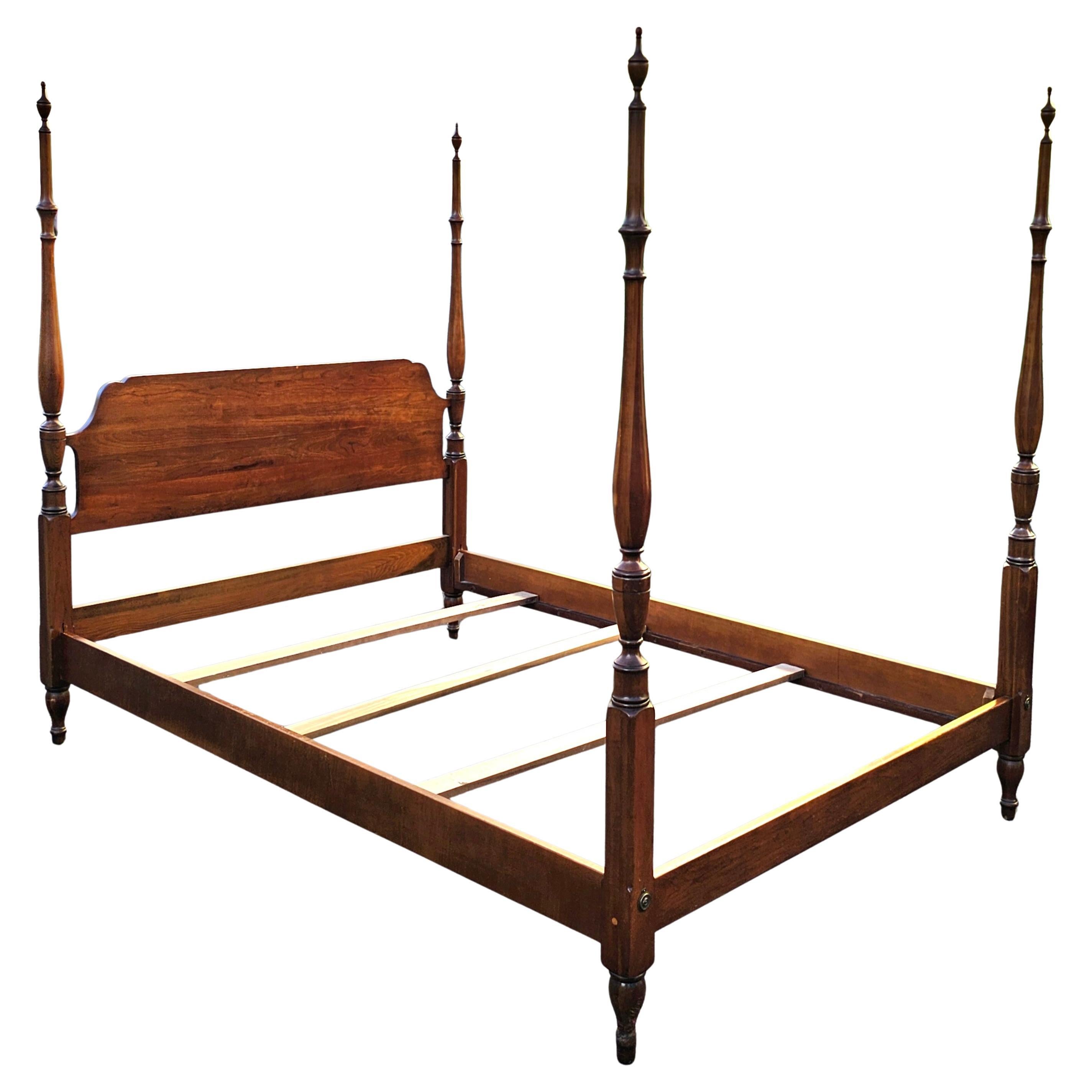 Mid 20th Century Solid Cherry Semi Poster Full Size Bed Frame For Sale