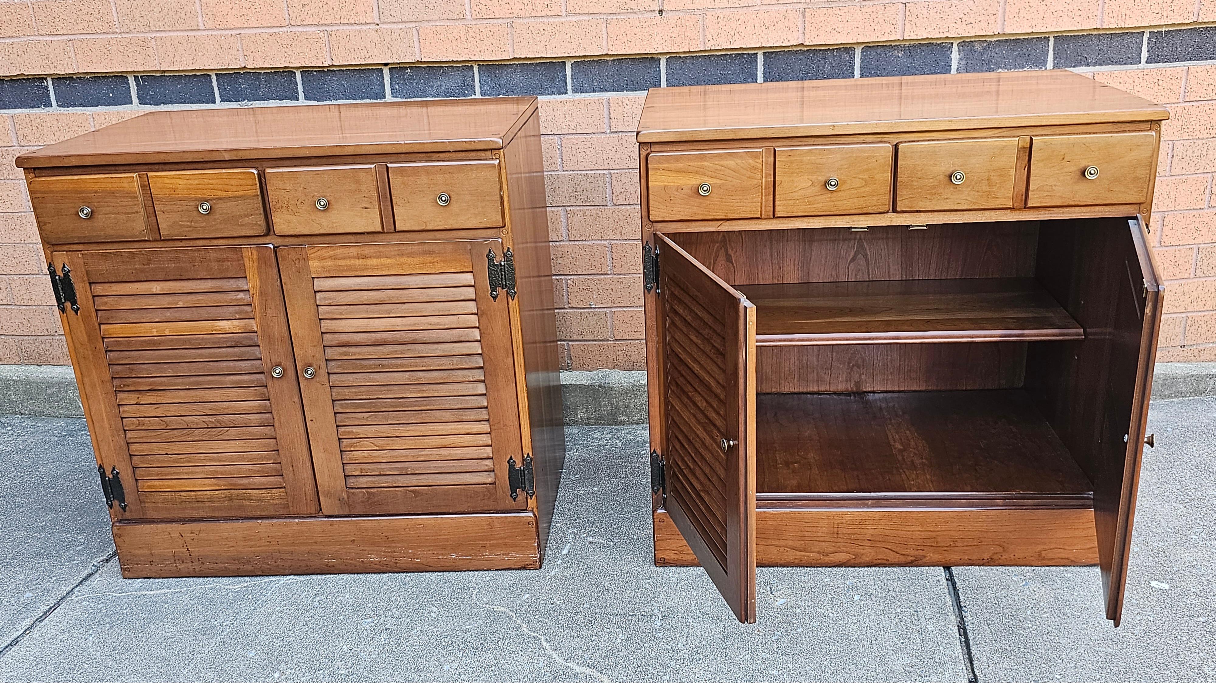 Mid 20th Century Solid Cherry Storage Side Cabinet, Circa 1970s For Sale 5