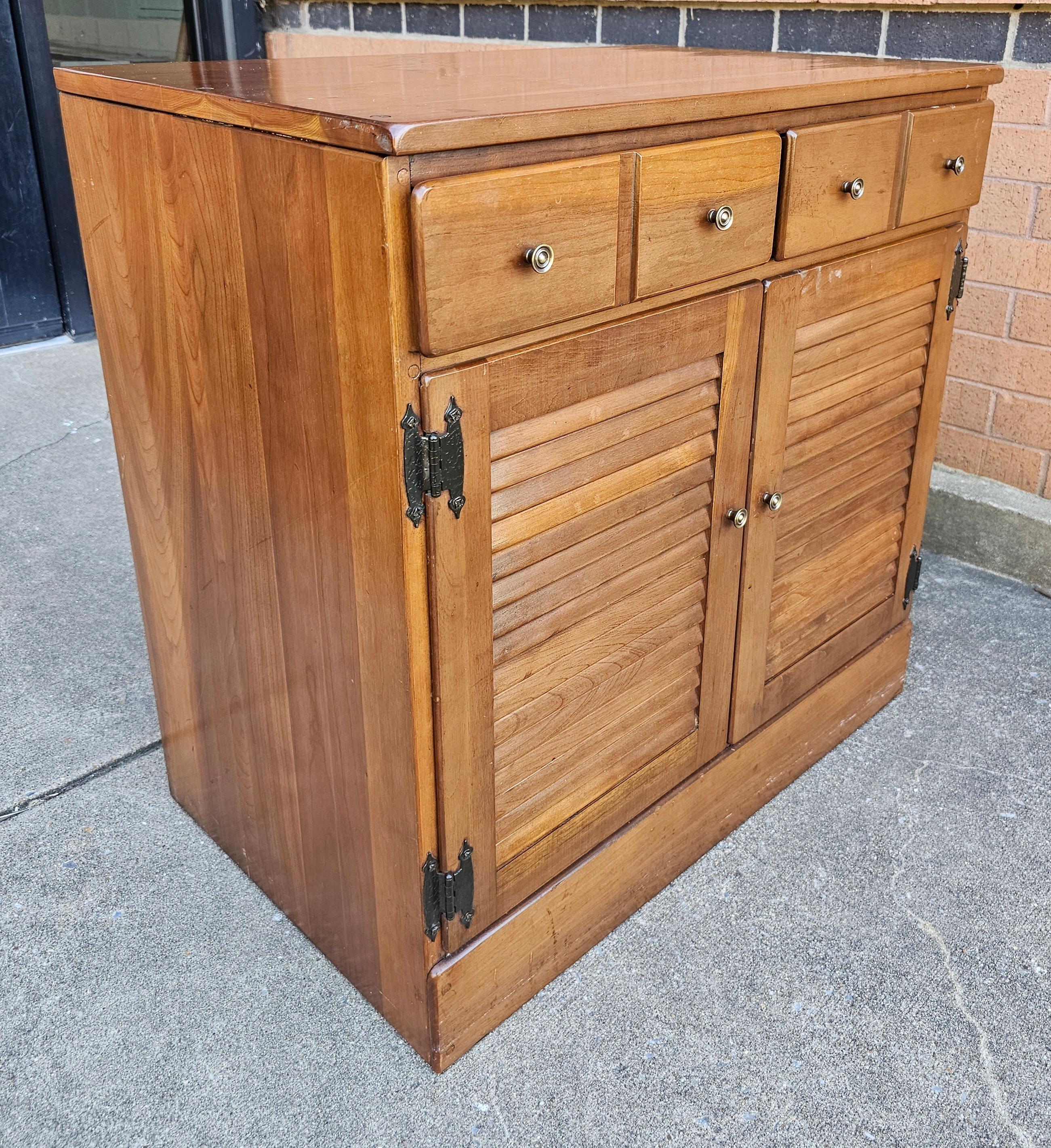 Mid-Century Modern Mid 20th Century Solid Cherry Storage Side Cabinet, Circa 1970s For Sale