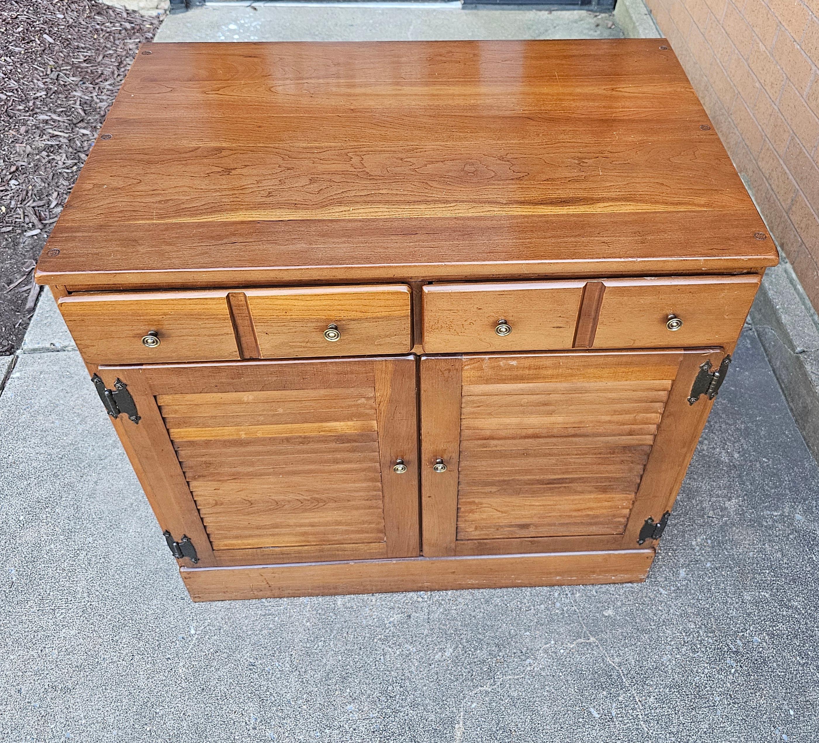 American Mid 20th Century Solid Cherry Storage Side Cabinet, Circa 1970s For Sale