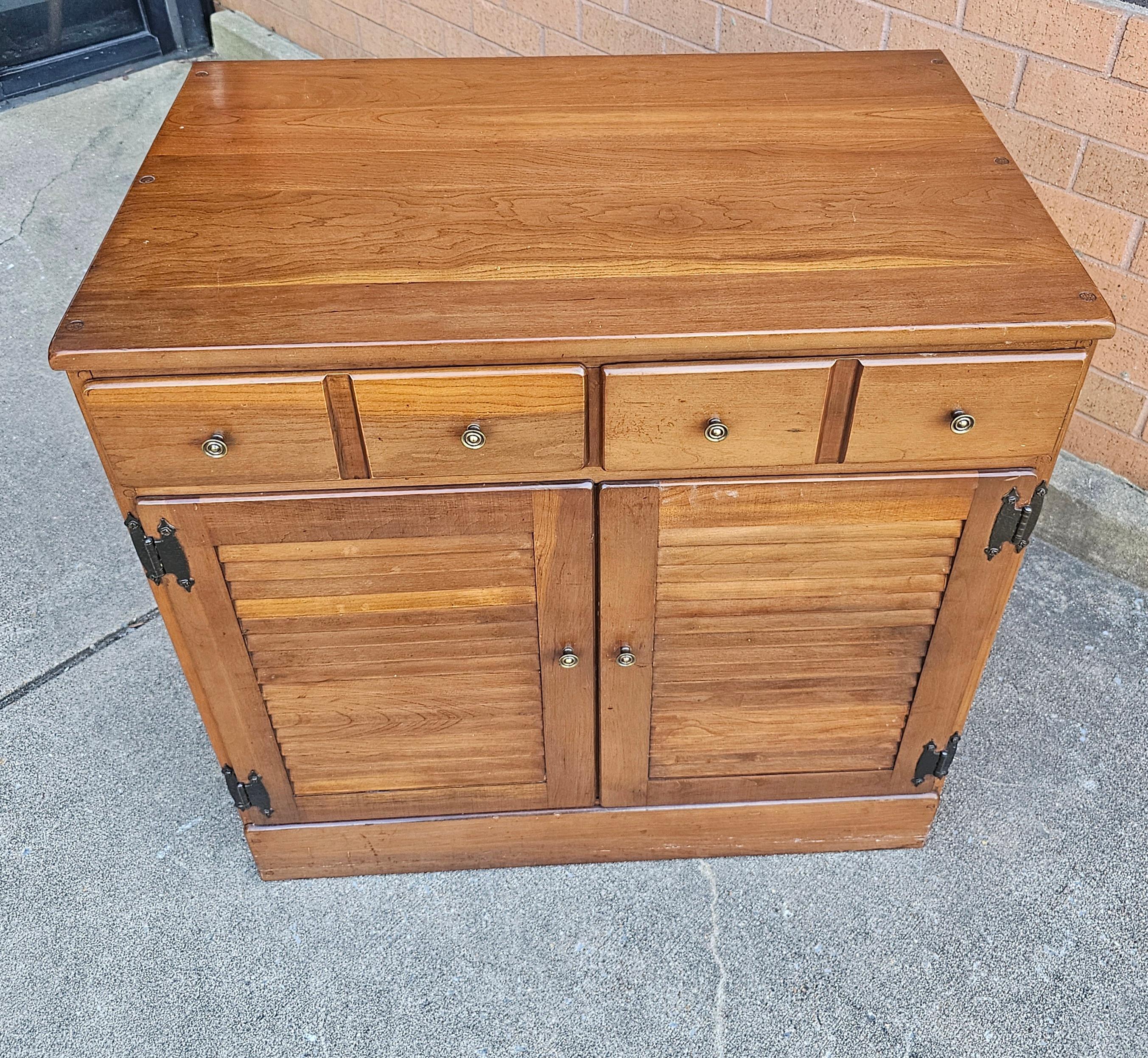 Stained Mid 20th Century Solid Cherry Storage Side Cabinet, Circa 1970s For Sale
