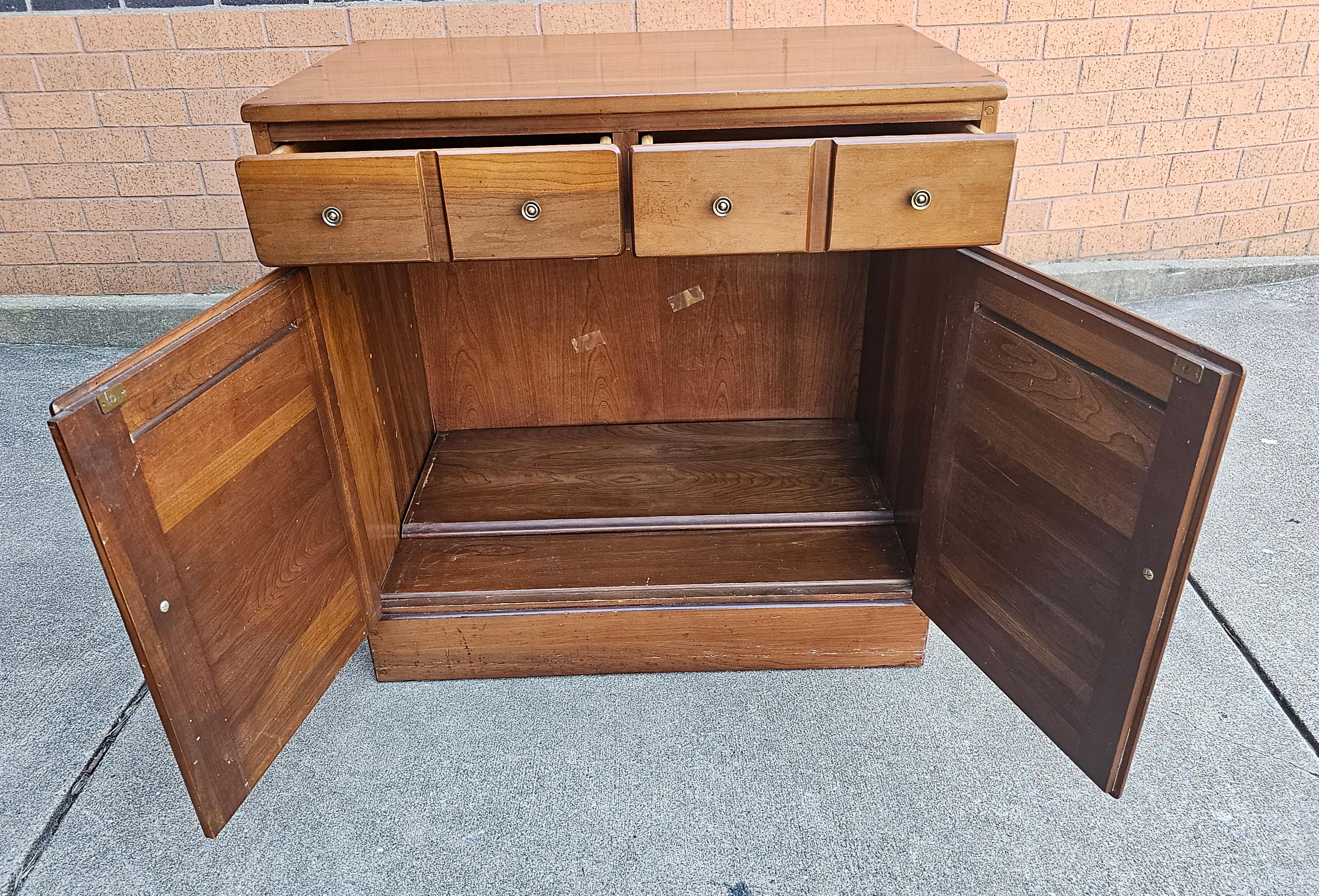 Mid 20th Century Solid Cherry Storage Side Cabinet, Circa 1970s For Sale 1