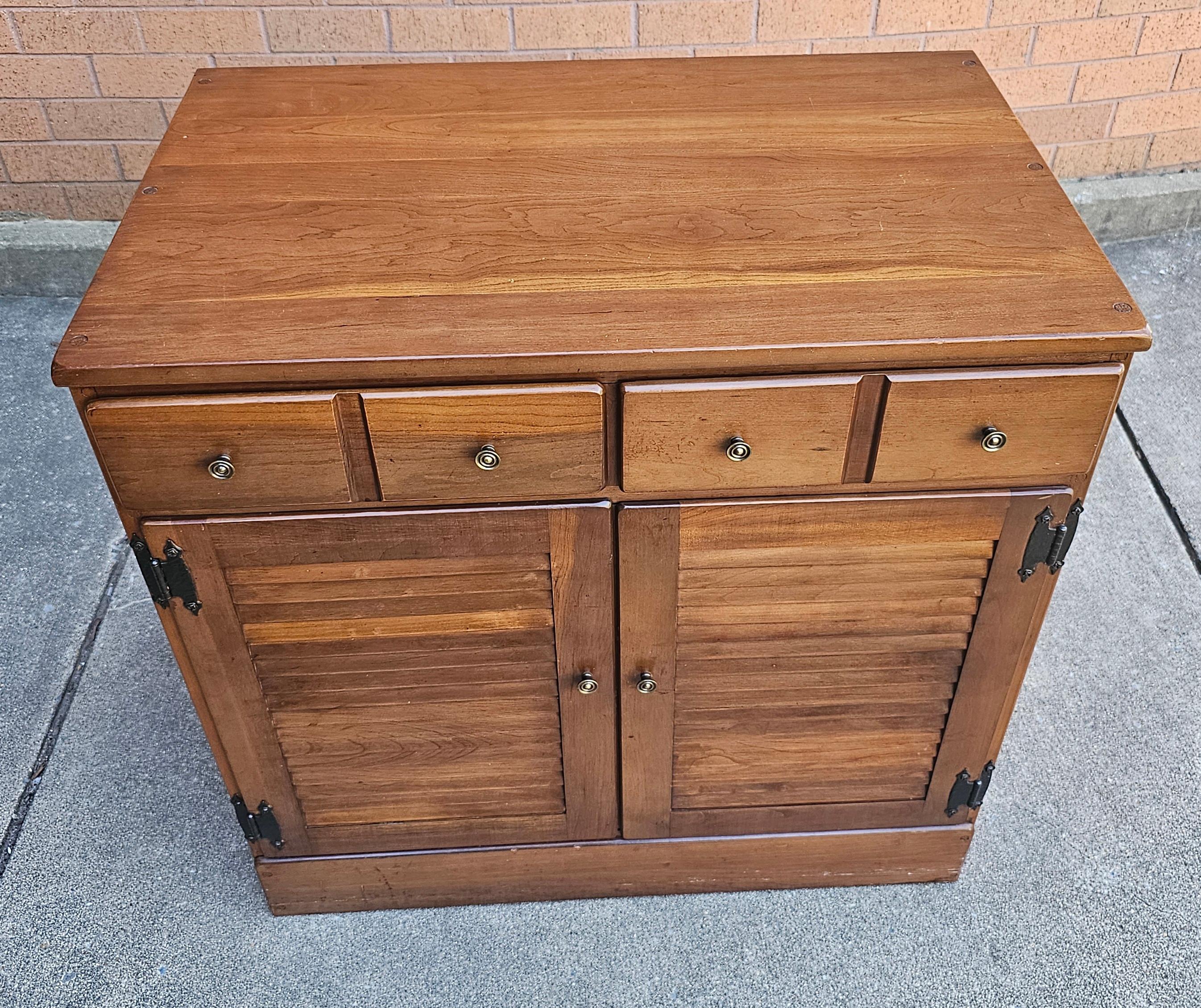 Mid 20th Century Solid Cherry Storage Side Cabinet, Circa 1970s For Sale 2